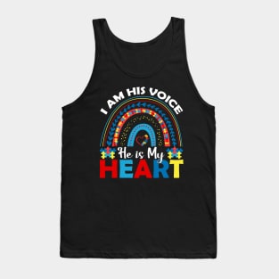 I am his voice He is my heart Autism Awareness Gift for Birthday, Mother's Day, Thanksgiving, Christmas Tank Top